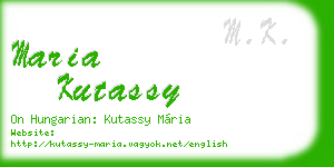 maria kutassy business card